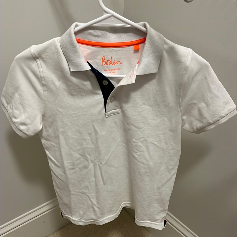 Boden White Kids Polo Shirt